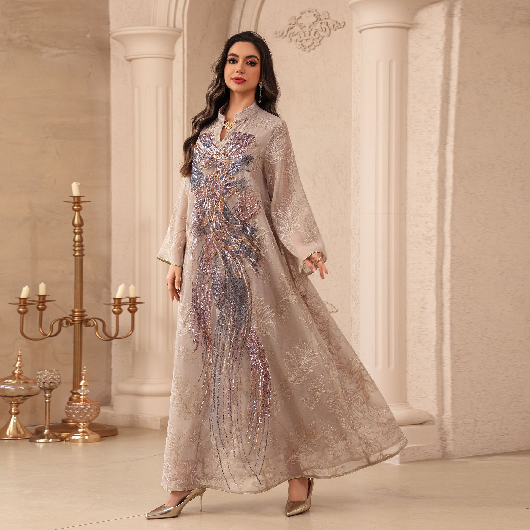 Muslim Dress Abaya Women Eid P - Embroidery Arabic ulasan dan harga
