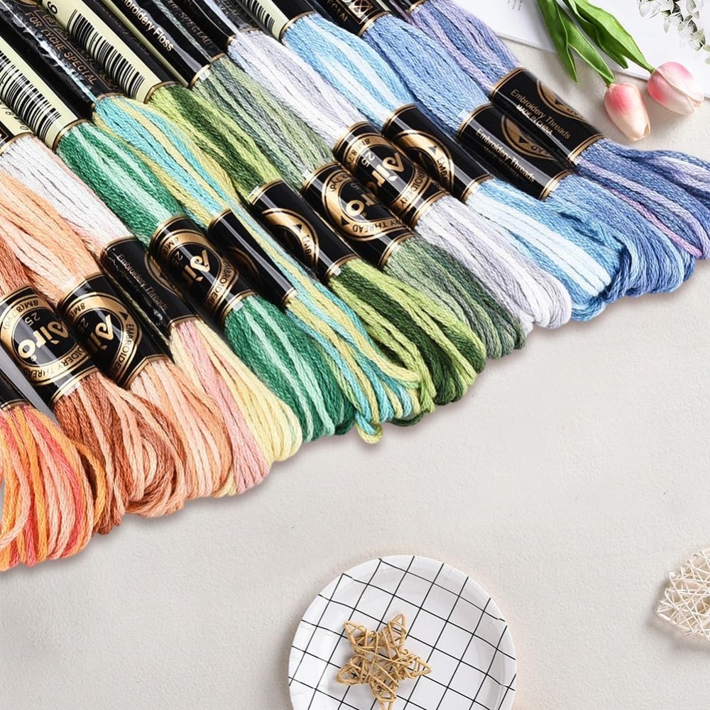 12 Skeins 105 Yards Cross Stit - Embroidery Stitch ulasan dan harga