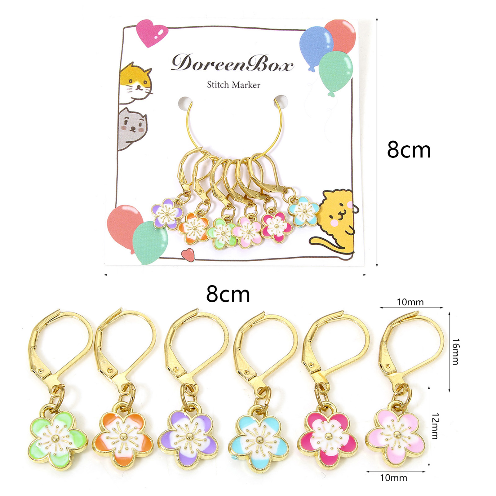 6pcs/Set Multicolor Enamel Sak - Stitch Marker Ring ulasan dan harga