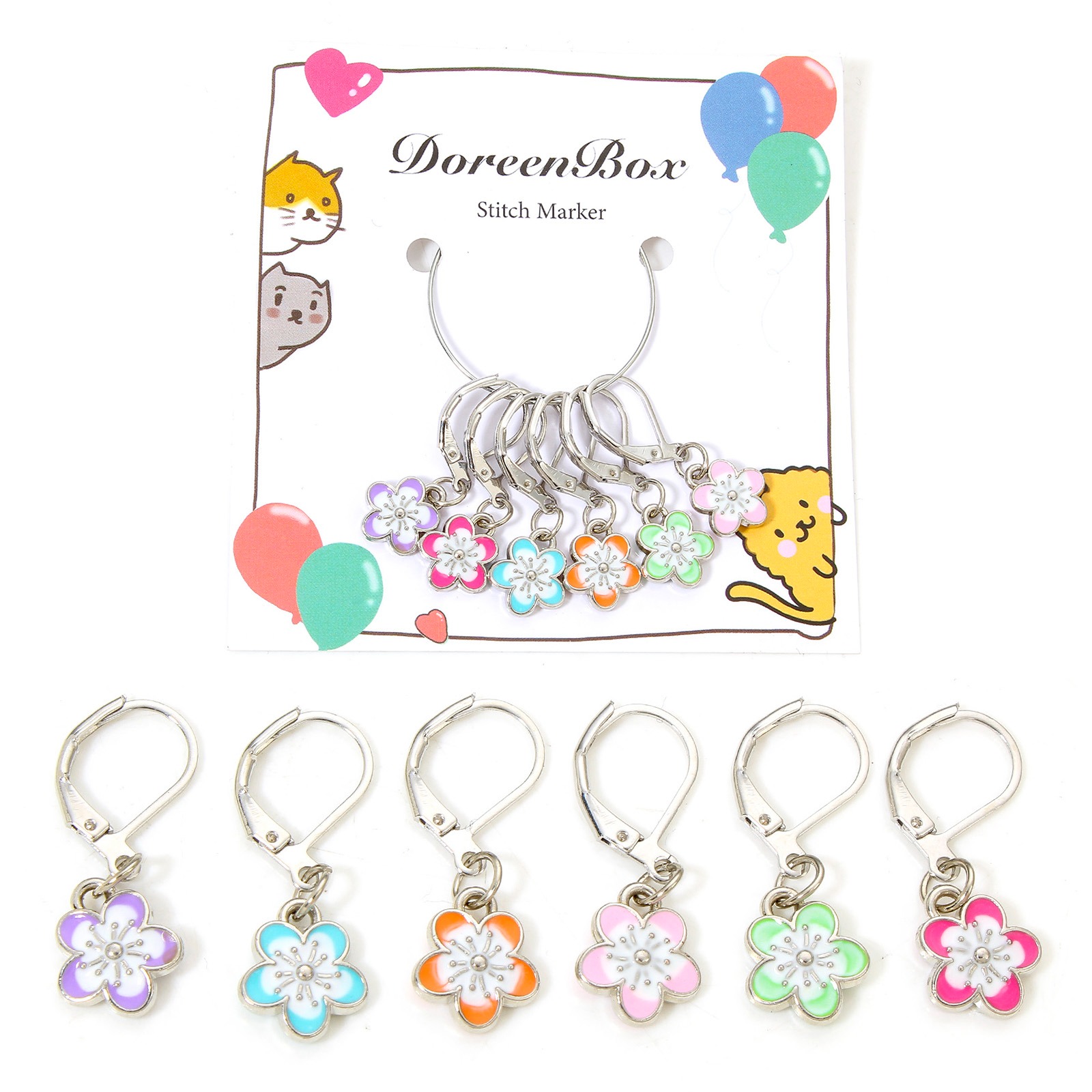 6pcs/Set Multicolor Enamel Sak - Stitch Marker Ring ulasan dan harga