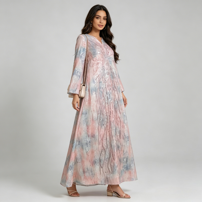 Muslim Women Party Dress Embro - Embroidery Arabic ulasan dan harga