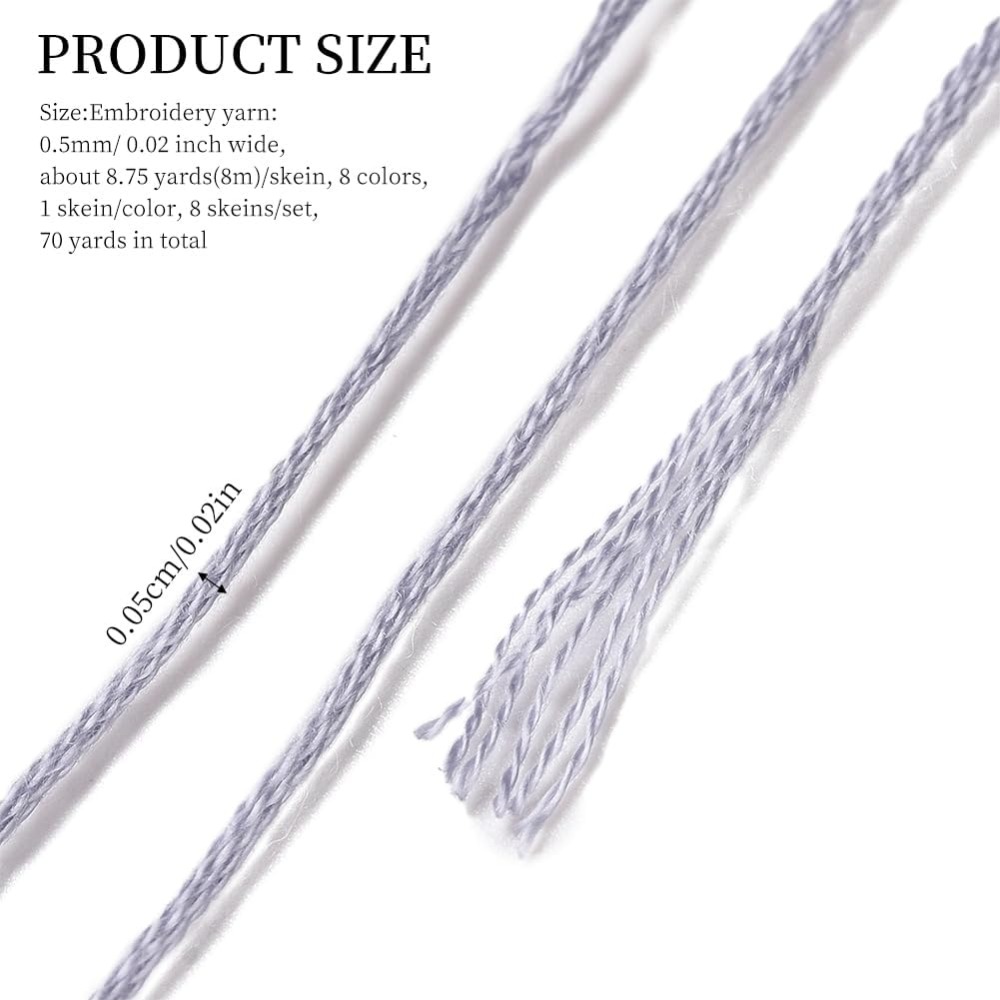 8 Skeins 70 Yards Grey Friends - Embroidery Stitch ulasan dan harga