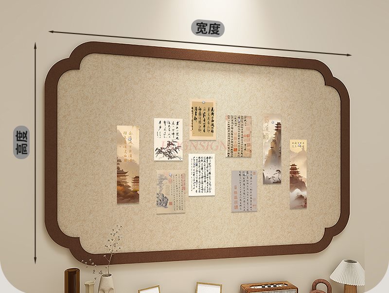 1pcs National style felt board - Frame Display Wood ulasan dan harga