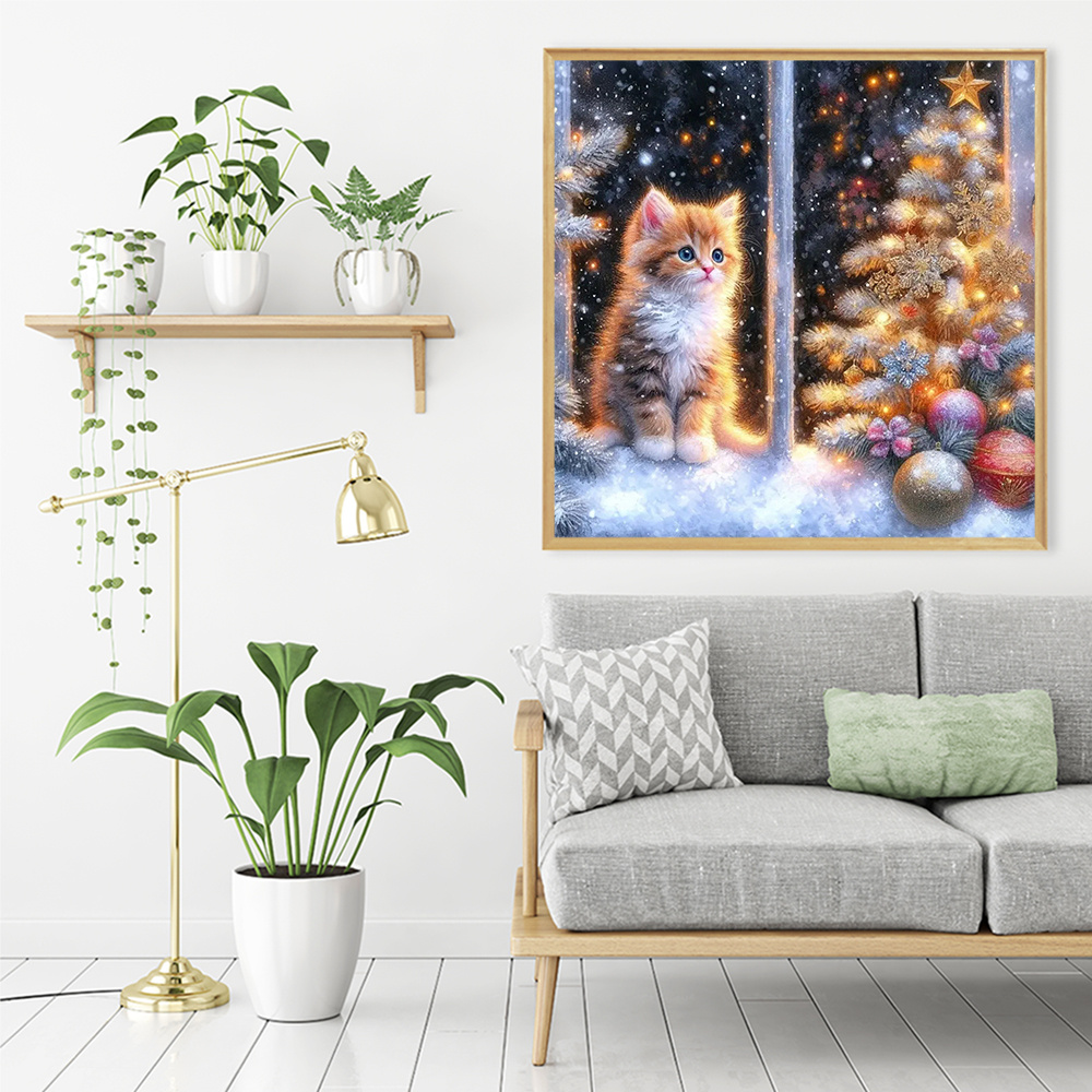 Diamond Painting Cat Animal Fu - Embroidery Cat ulasan dan harga