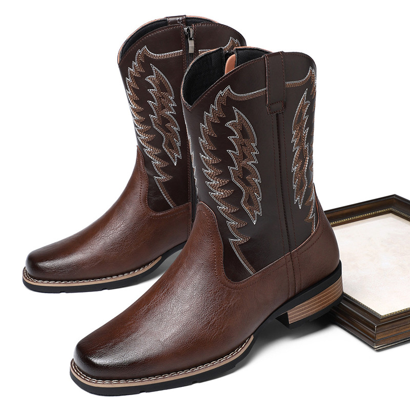Men High Boot Embroidery Retro - Embroidery Stitch ulasan dan harga