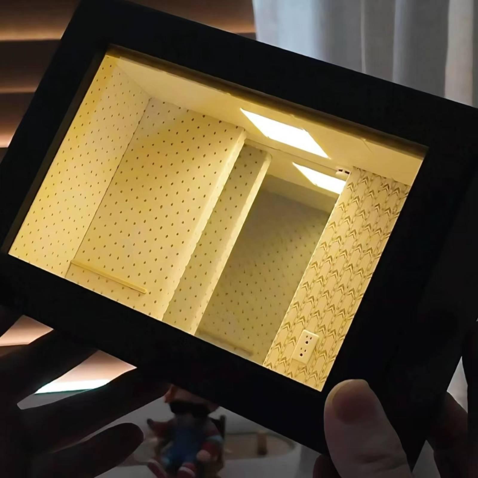 Wooden Shadow Box Endless Mirr - Frame Display Wood ulasan dan harga
