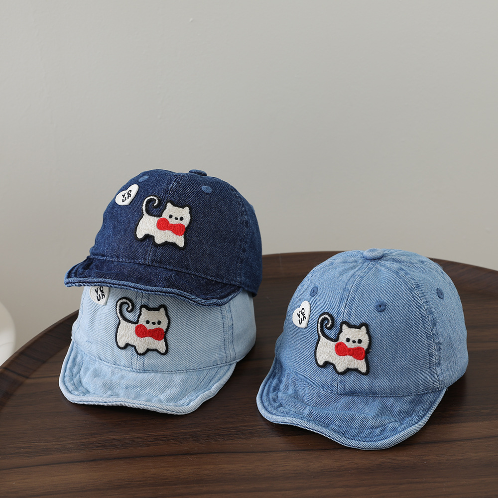 Children's washable denim soft - Embroidery Cap ulasan dan harga