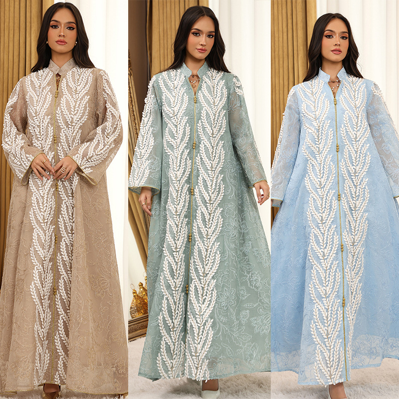 Eid Mesh Dress Women Abaya Par - Embroidery Arabic ulasan dan harga