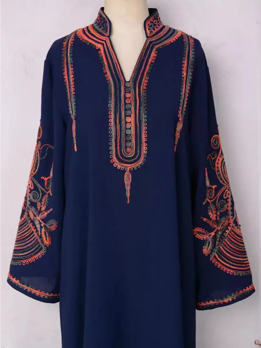 Moroccan Kaftan Abaya For Wome - Embroidery Arabic ulasan dan harga