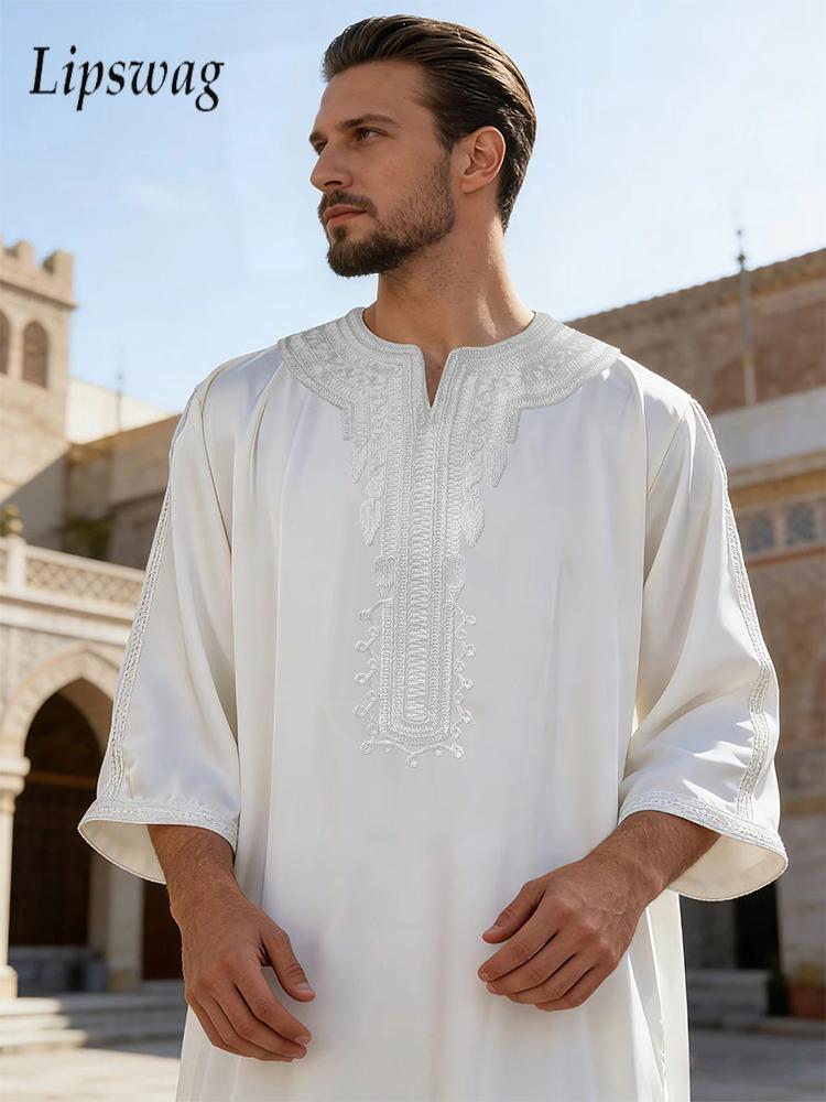 Islamic Muslim Arabic Mens Rob - Embroidery Arabic ulasan dan harga