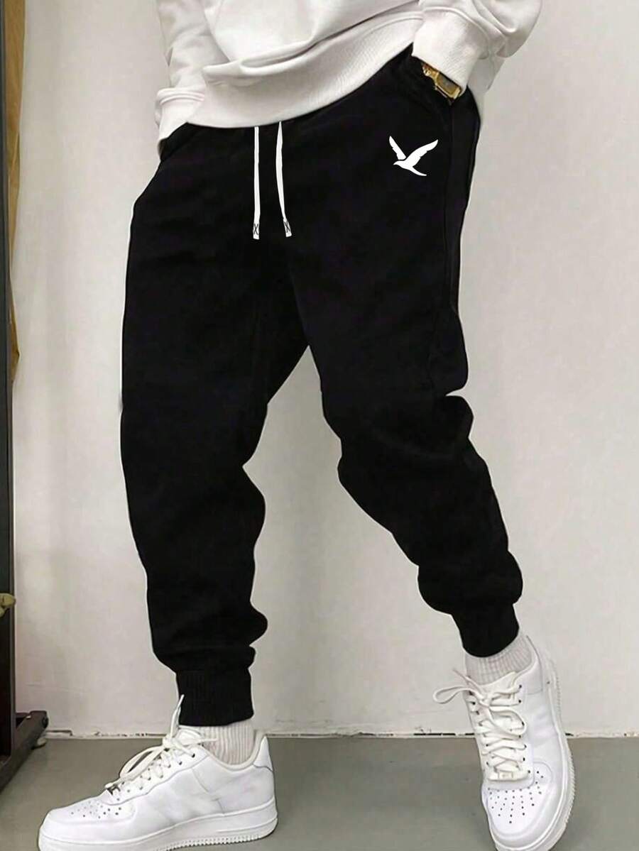1pc Men's Casual Sweatpants, L - Embroidery Jersey ulasan dan harga
