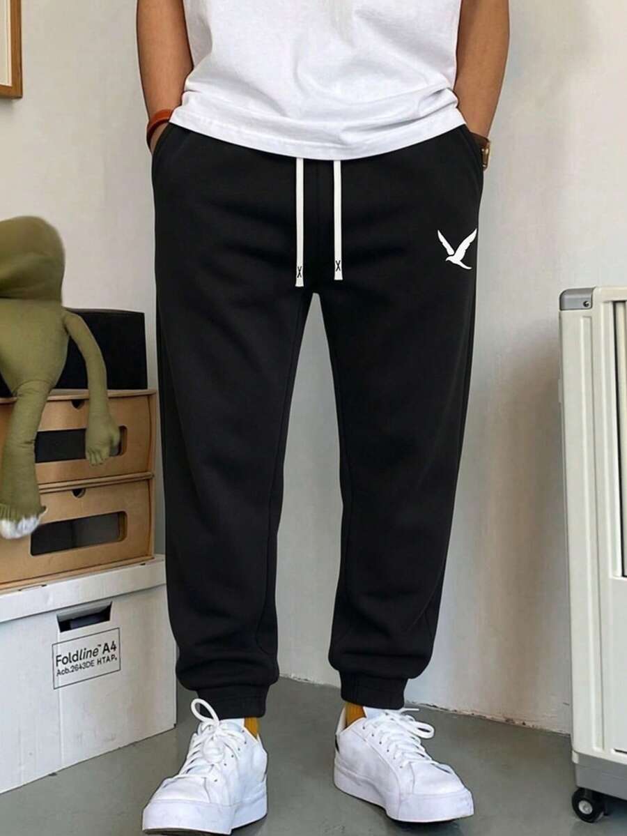 1pc Men's Casual Sweatpants, L - Embroidery Jersey ulasan dan harga