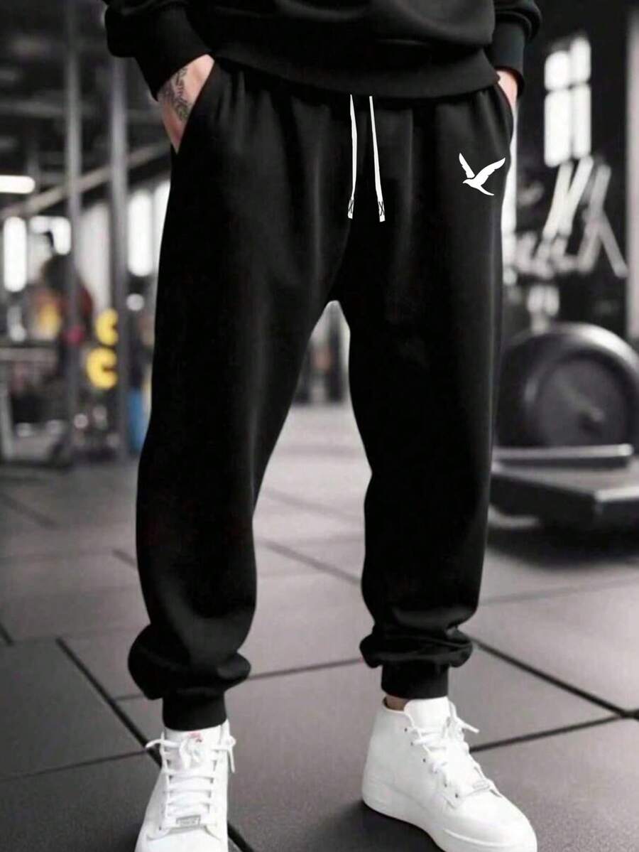 1pc Men's Casual Sweatpants, L - Embroidery Jersey ulasan dan harga