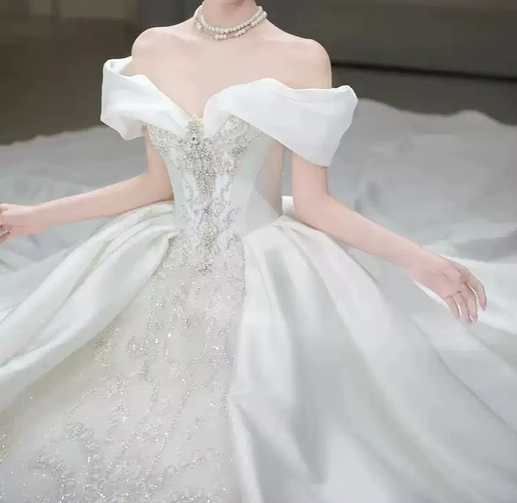 Chic Wedding Dresses Off Shoul - Embroidery Beads ulasan dan harga