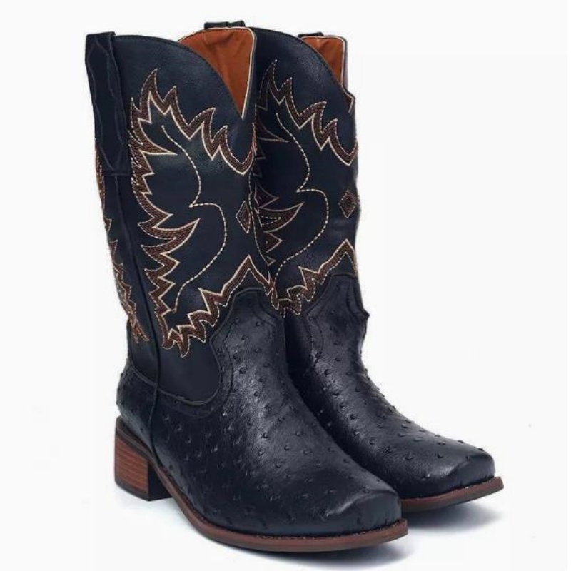 Men High Boots Embroidery Retr - Embroidery Stitch ulasan dan harga
