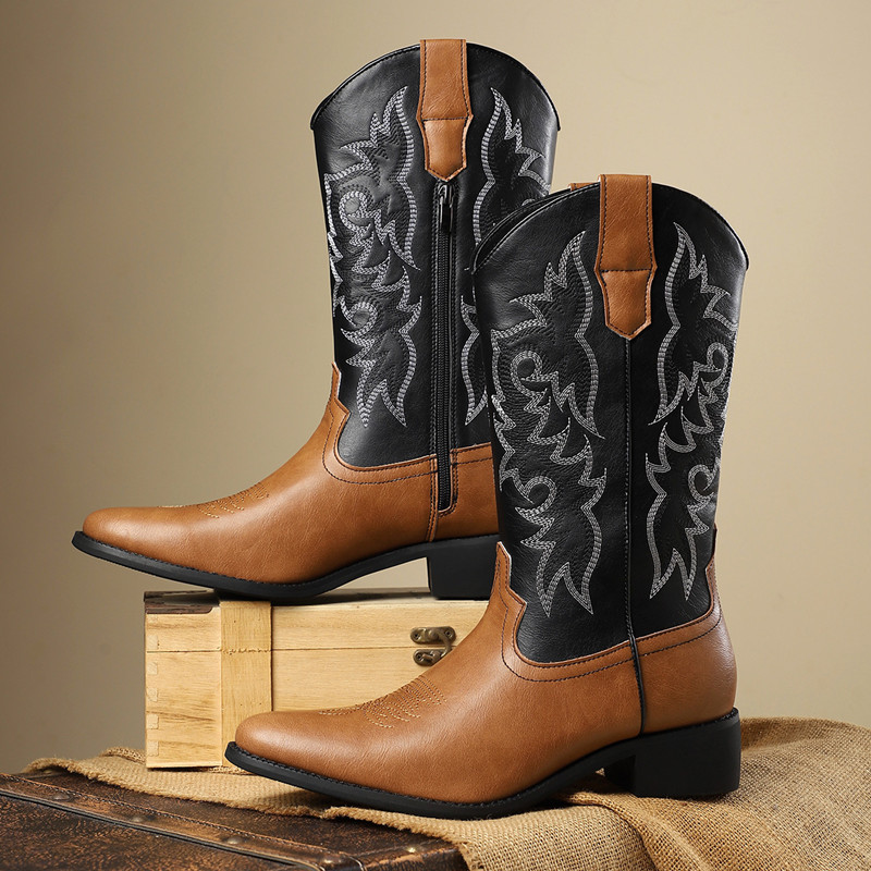 NEW Men High Boots Embroidery  - Embroidery Stitch ulasan dan harga