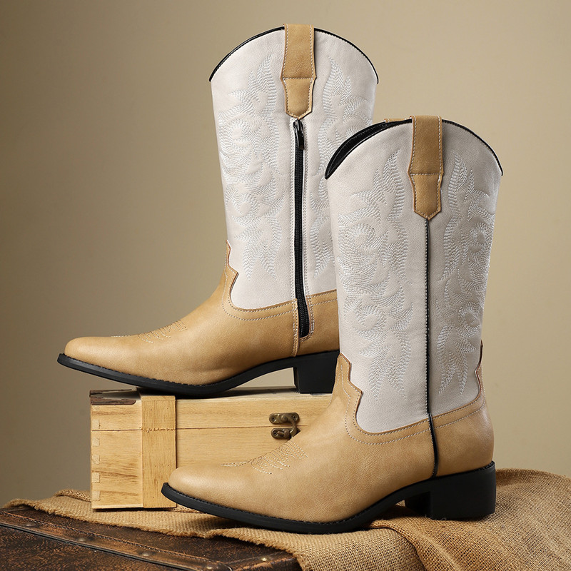 NEW Men High Boots Embroidery  - Embroidery Stitch ulasan dan harga