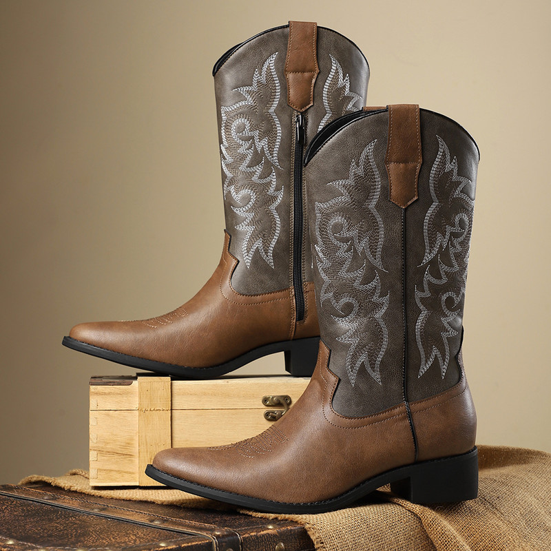 NEW Men High Boots Embroidery  - Embroidery Stitch ulasan dan harga