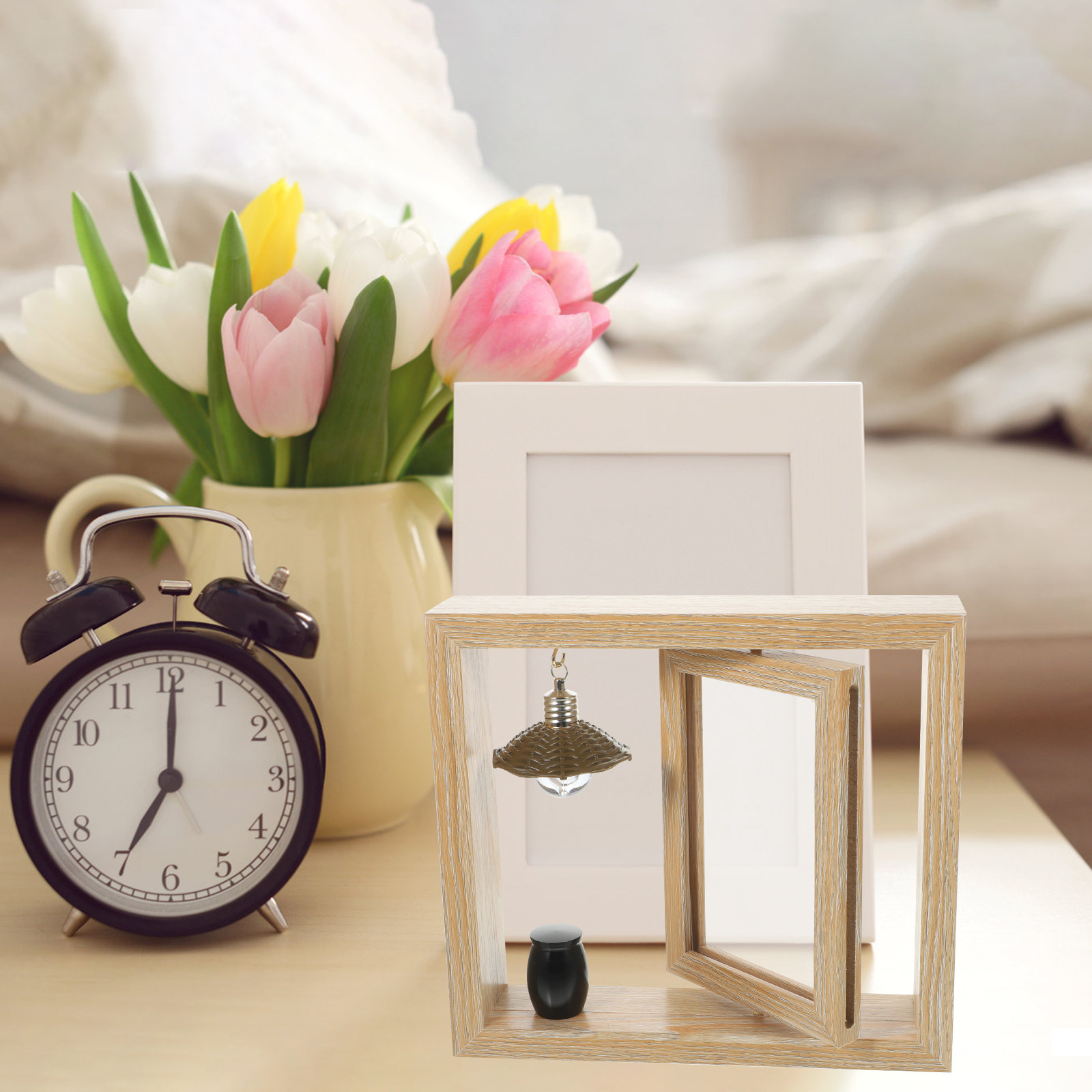 1Set Wooden Memorial Photo Fra - Frame Display Wood ulasan dan harga