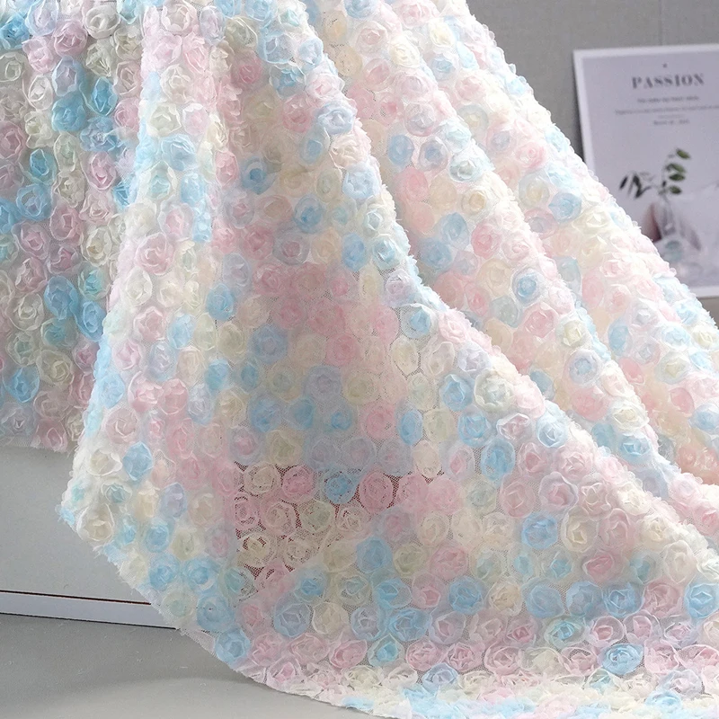 Colorful 3D Floral Embroidery  - Embroidery Rose ulasan dan harga