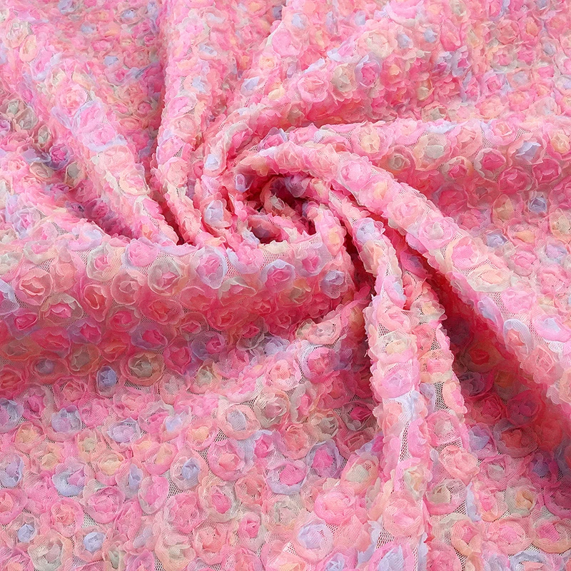 Colorful 3D Floral Embroidery  - Embroidery Rose ulasan dan harga