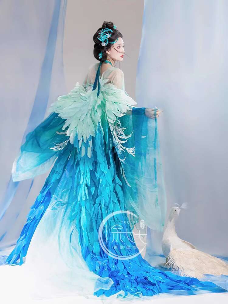 New Peacock Hanfu Womens fashi - Embroidery Cotton Shirt ulasan dan harga
