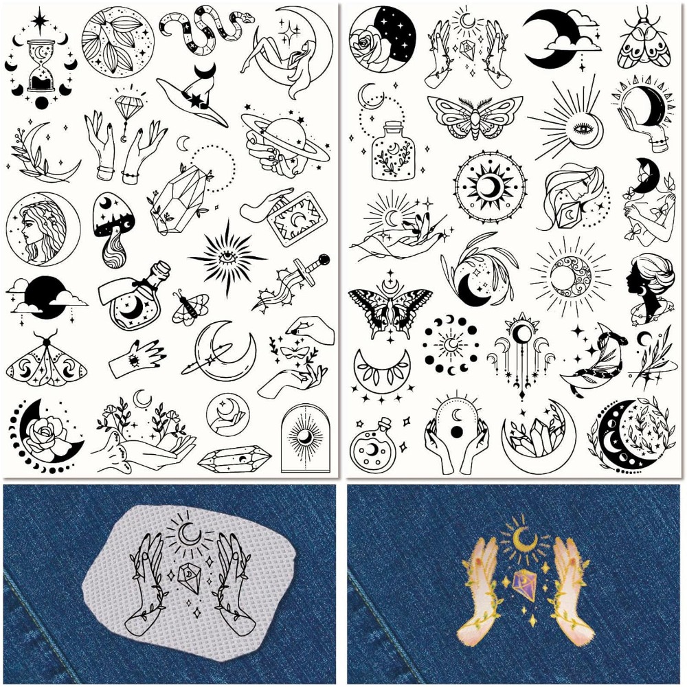 51Pcs Boho Moon Sun Water Solu - Embroidery Stitch ulasan dan harga