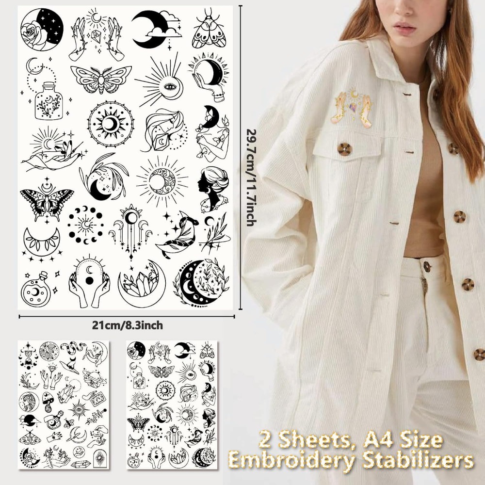 51Pcs Boho Moon Sun Water Solu - Embroidery Stitch ulasan dan harga